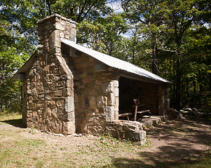 Image showing Stone cabin overlooking Shenandoah valley