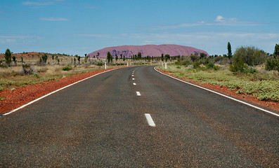 Image showing Ayer's Rock with road