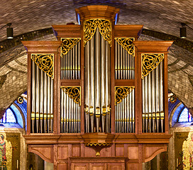 Image showing Interior of Crypt church at Basilica in Washington