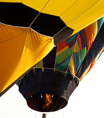 Image showing Hot air balloon being inflated