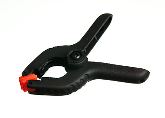 Image showing Single black spring clip