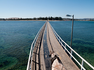 Image showing Old pier at Granite Island and Victor Harbor