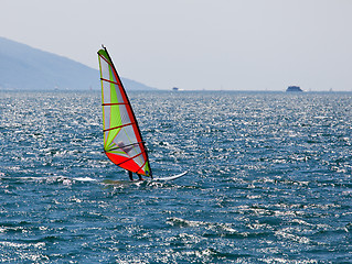 Image showing Windsurfing on Lake Garda