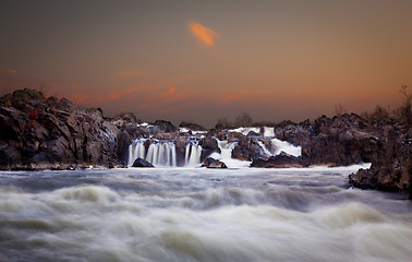 Image showing Great Falls at dusk