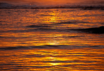 Image showing Orange sunset over Na Pali