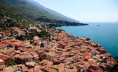 Image showing Tiled roofs of Malcesine