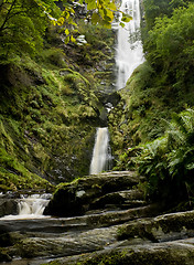 Image showing Vertical waterfall in Wales