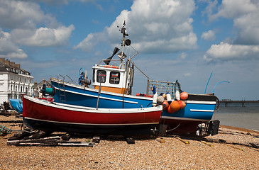 Image showing Old boats on Deal Beach