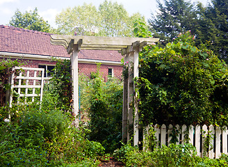 Image showing Pergola as entrance to garden
