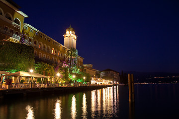 Image showing Hotel at Gardone at night