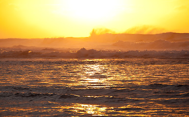 Image showing Orange sunset over Na Pali