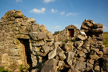 Image showing Old farm building collapsed with age