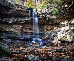 Image showing Veil of water over Cucumber Falls