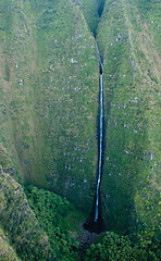 Image showing Waterfall in the mountains of Kauai