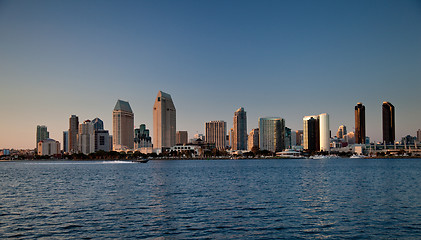 Image showing San Diego skyline on clear evening