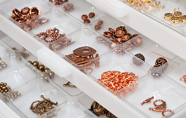 Image showing Drawers of jewelery findings