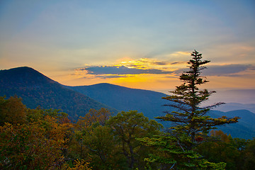 Image showing Sunset on Skyline Drive