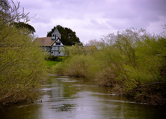 Image showing Melverley Church Reflection