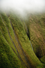 Image showing Multiple waterfalls on Kauai