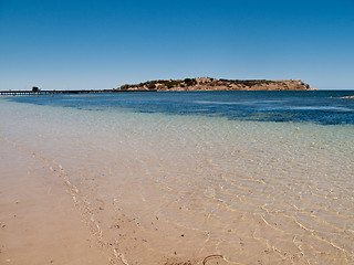 Image showing Beach at Granite Island near Victor Harbor