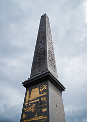 Image showing Cleopatra Needle and cloudy sky