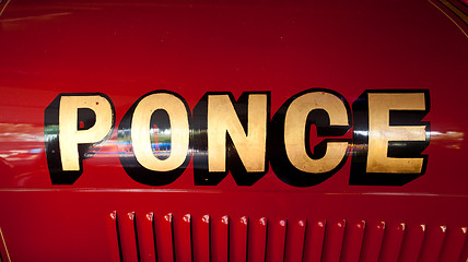 Image showing Ponce name on firetrunk