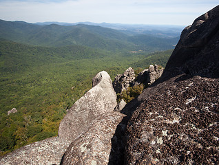 Image showing Shenandoah valley by rock outcrop