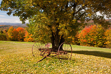 Image showing Old farm rake in Vermont