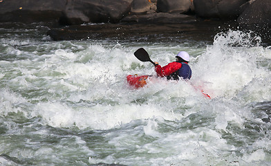 Image showing White water kayaking