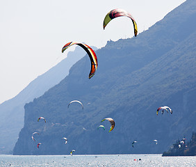 Image showing Parasurfing on Lake Garda