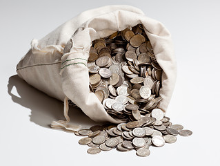 Image showing Bag of silver coins