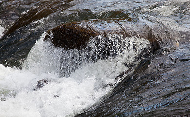 Image showing Rushing river over waterfall