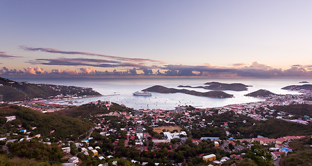 Image showing Town of Charlotte Amalie and  Harbor