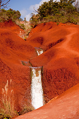 Image showing Water cascades in Waimea Canyon