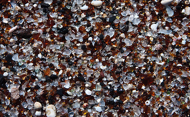 Image showing Close up of the beach at Glass Beach in Kauai