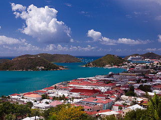 Image showing Town of Charlotte Amalie and  Harbor