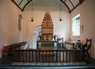 Image showing Interior of Melengell Church in North Wales