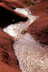 Image showing Water cascades in Waimea Canyon
