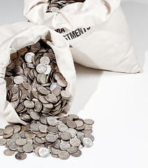 Image showing Bag of silver coins