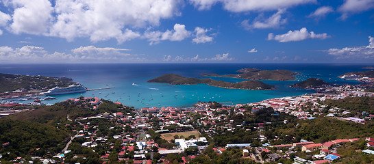 Image showing Town of Charlotte Amalie and  Harbor