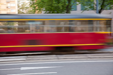 Image showing Tram rushing by