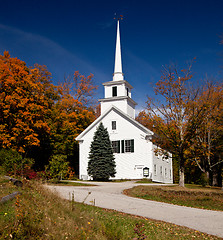 Image showing Vermont Church in Fall