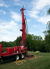 Image showing Drilling well in yard