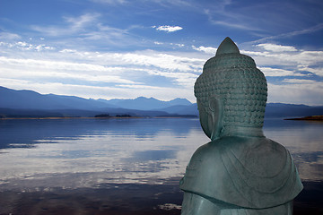 Image showing Buddha overlooking lake