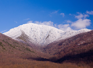 Image showing Mount leconte in snow in smokies