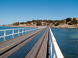 Image showing Old pier at Granite Island and Victor Harbor