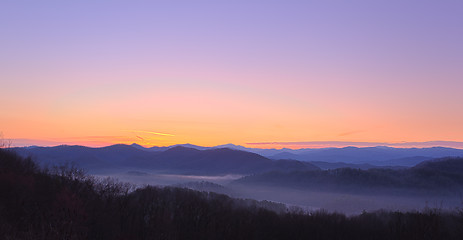 Image showing Sunrise over Smoky Mountains