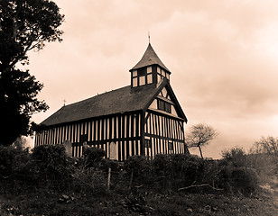 Image showing Melverley Church Sepia