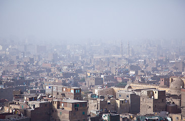 Image showing View over smoggy slums of Cairo