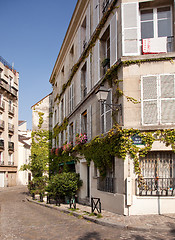 Image showing Old cobbled street in Montmartre in Paris